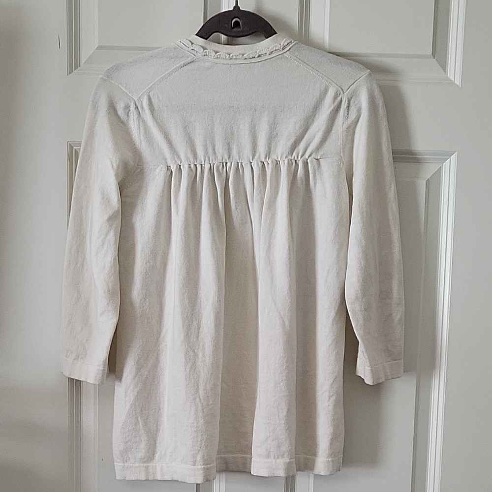 Kate Spade Open-Front White Cardigan Women's Small - Picture 3 of 7